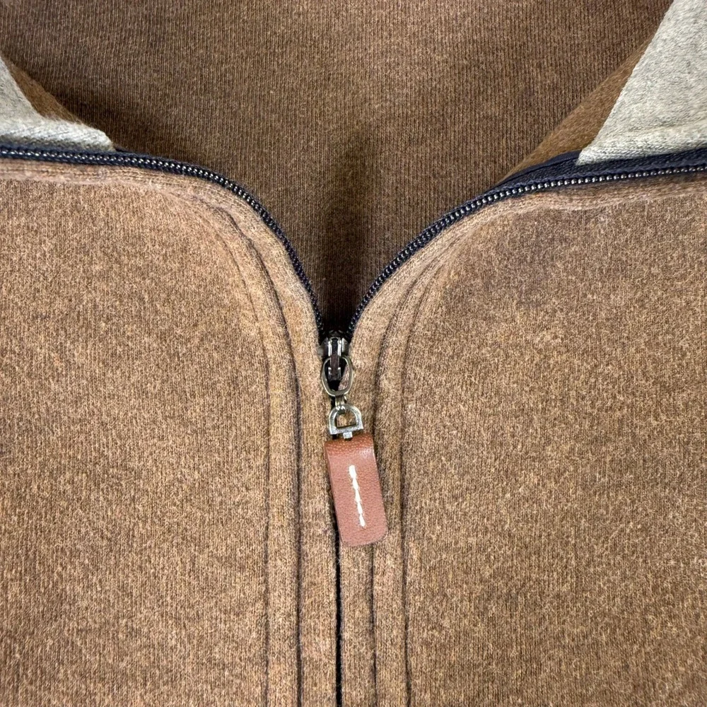 Peter Millar Mens Brown 100% Cotton Quarter Zip Pullover Sweater Large L #3340